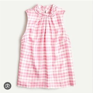 Brand NEW W/tags J CREW pink gingham sleeveless top shirt blouse medium